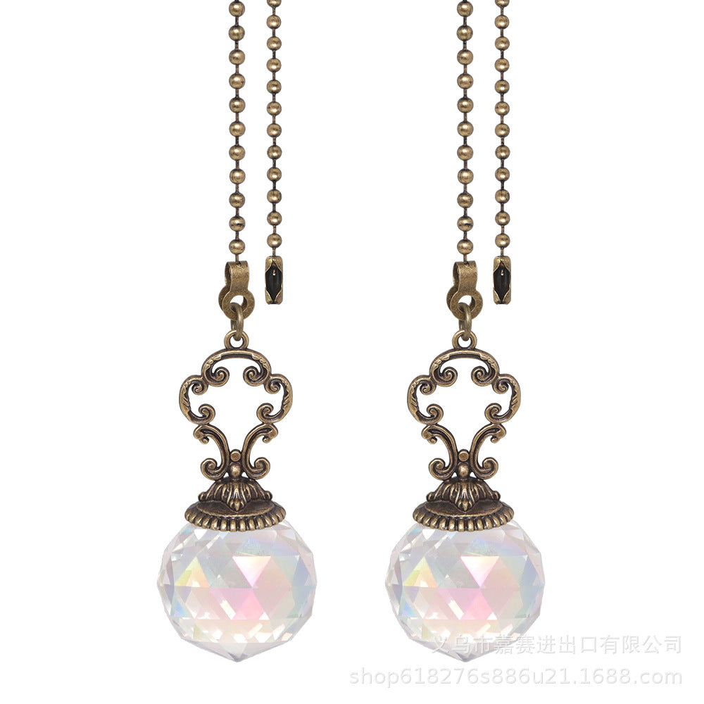 Wholesale Vintage Faceted Ball Green Bronze Bead Chain Sun Catcher Pendant